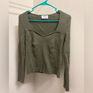 Old Navy Sage Green Ribbed Knit Top